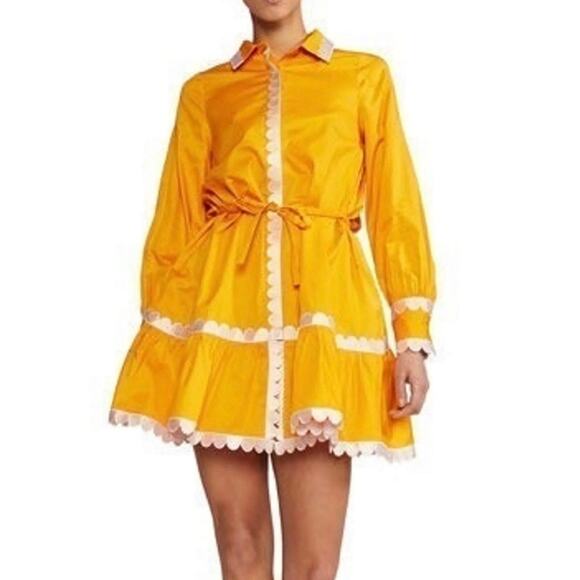 Cynthia Rowley Dresses & Skirts - Cynthia Rowley Cecily Scallop Embroidery Shirt Mini Dress Size Small Summer